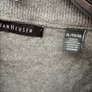 Van Heusen Gray 1/4 Zip Pullover Sweater Top XL